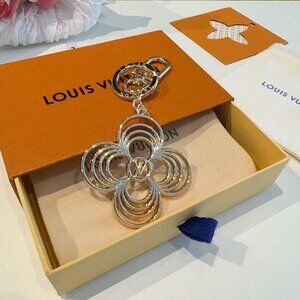 Louis Vuitton Gold-Tone Flower Keychain/Bag Charm w/ Original Packaging